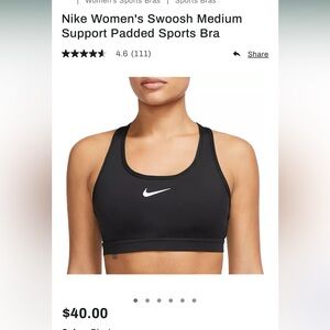 NIKE // Nike Swish DriFit Padded Sports Bra